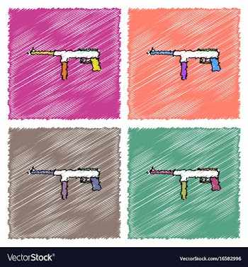 Collection of flat shading style icons military vector image
