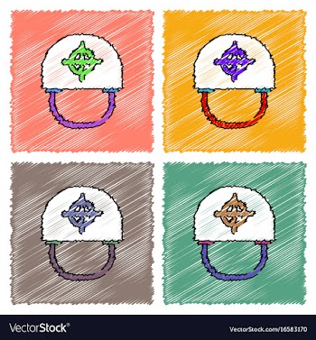 Collection of flat shading style icons military vector image