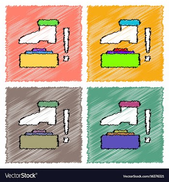 Collection of flat shading style icons mine and vector image