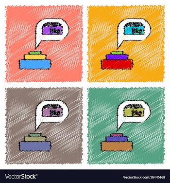 Collection of flat shading style icons mine and vector image