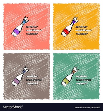 Collection of flat shading style icons molotov vector image
