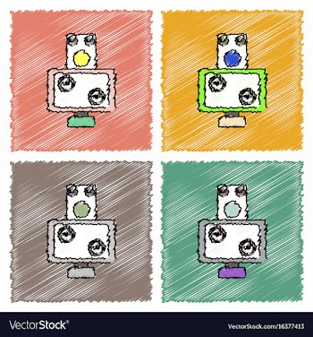 Collection of flat shading style icons money vector image