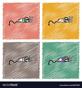 Collection of flat shading style icons mouse and vector image