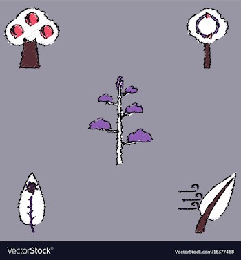 Collection of flat shading style icons nature vector image