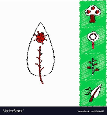 Collection of flat shading style icons nature vector image