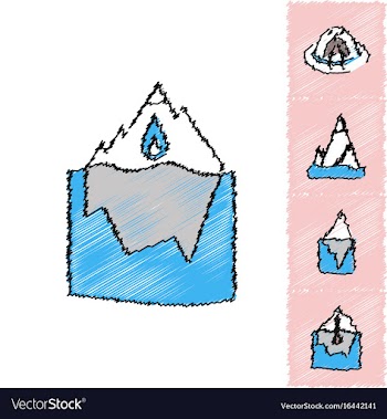 Collection of flat shading style icons nature vector image
