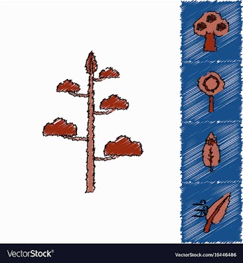 Collection of flat shading style icons nature vector image