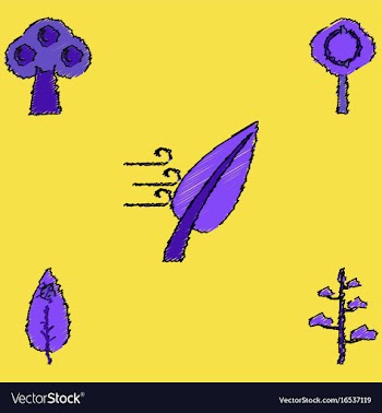Collection of flat shading style icons nature vector image