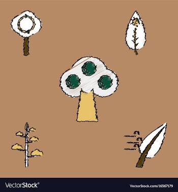 Collection of flat shading style icons nature vector image