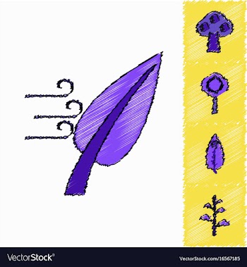 Collection of flat shading style icons nature vector image