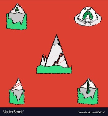 Collection of flat shading style icons nature vector image
