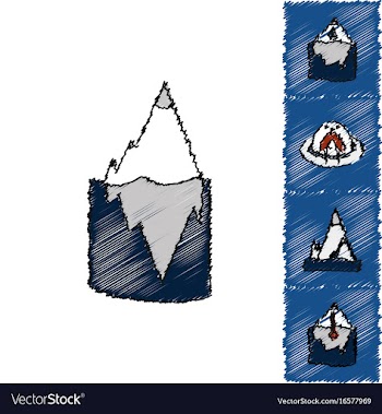 Collection of flat shading style icons nature vector image