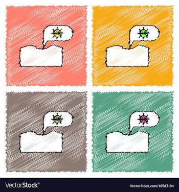 Collection of flat shading style icons naval mine vector image