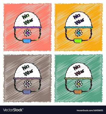 Collection of flat shading style icons no war vector image