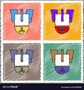Collection of flat shading style icons nuclear vector image