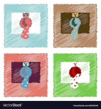 Collection of flat shading style icons nuclear vector image