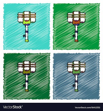 Collection of flat shading style icons old anti vector image