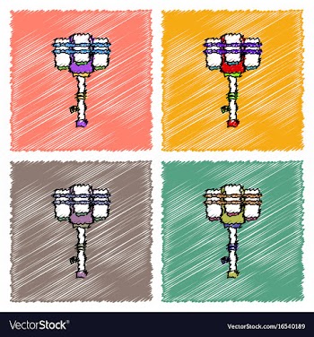 Collection of flat shading style icons old anti vector image