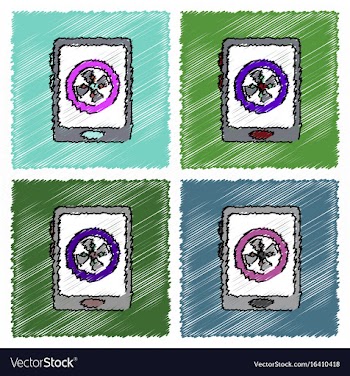 Collection of flat shading style icons online vector image