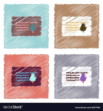 Collection of flat shading style icons paper from vector image