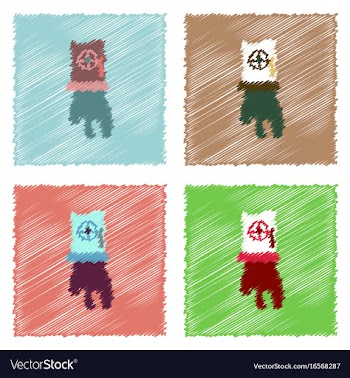 Collection of flat shading style icons pipe and vector image
