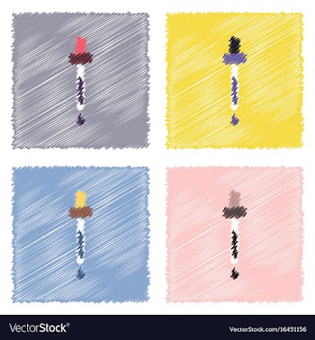 Collection of flat shading style icons pipette vector image