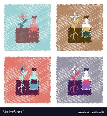 Collection of flat shading style icons plant with vector image