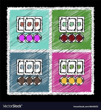 Collection of flat shading style icons playing vector image