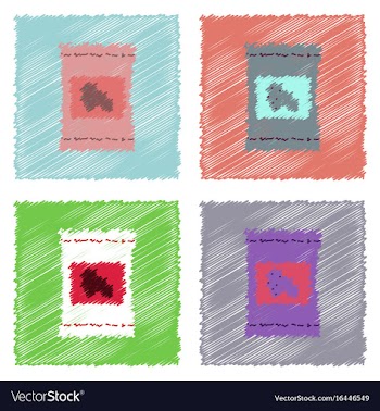 Collection of flat shading style icons potato vector image
