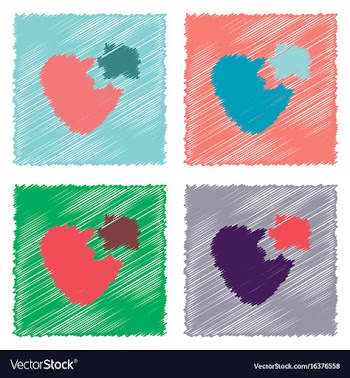 Collection of flat shading style icons puzzle vector image