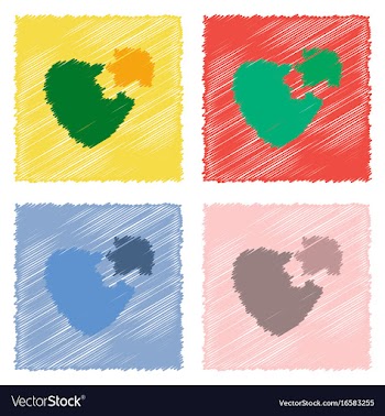 Collection of flat shading style icons puzzle vector image