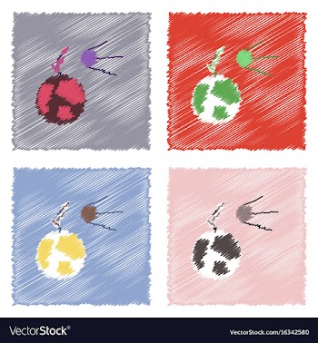 Collection of flat shading style icons satellite vector image
