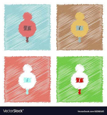 Collection of flat shading style icons sign on vector image