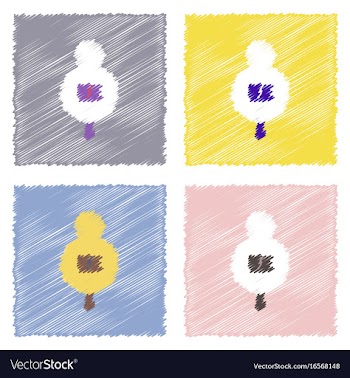 Collection of flat shading style icons sign on vector image