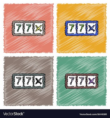 Collection of flat shading style icons slot vector image