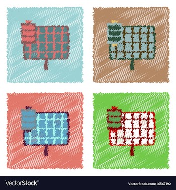 Collection of flat shading style icons solar panel vector image