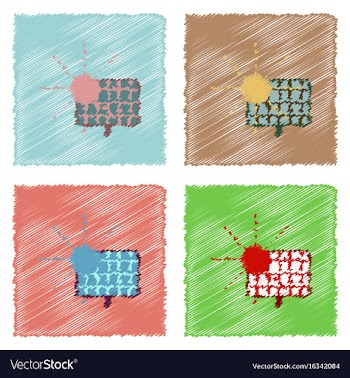 Collection of flat shading style icons solar vector image