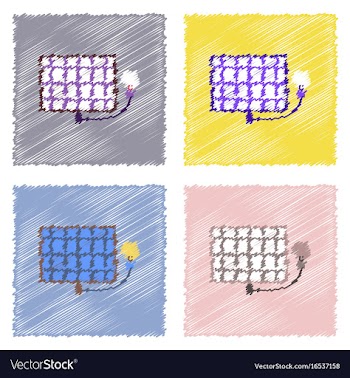 Collection of flat shading style icons solar vector image