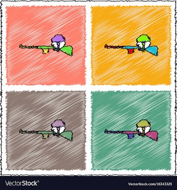 Collection of flat shading style icons soldier vector image