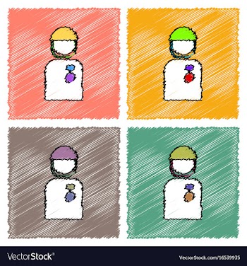 Collection of flat shading style icons soldier vector image