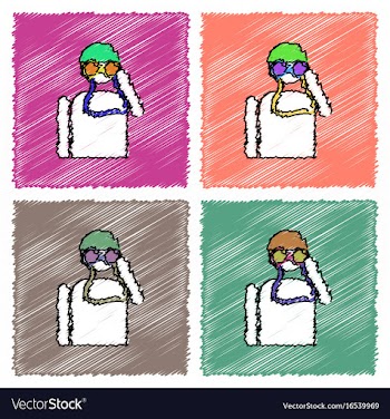 Collection of flat shading style icons soldier vector image