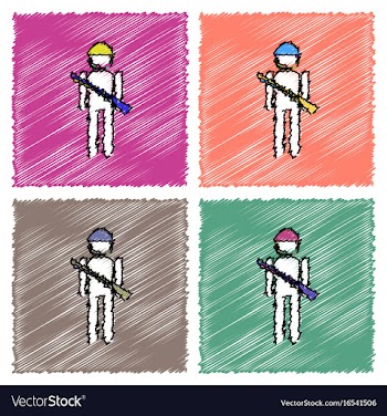 Collection of flat shading style icons soldier vector image