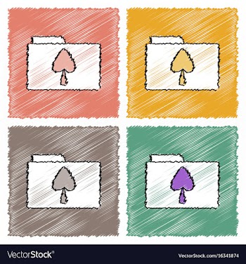 Collection of flat shading style icons spade vector image