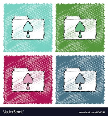 Collection of flat shading style icons spade vector image
