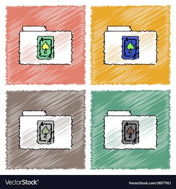 Collection of flat shading style icons spade vector image
