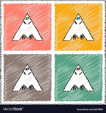 Collection of flat shading style icons stealth vector image