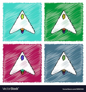 Collection of flat shading style icons stealth vector image