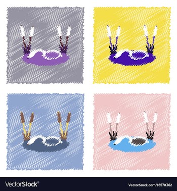 Collection of flat shading style icons swan in vector image