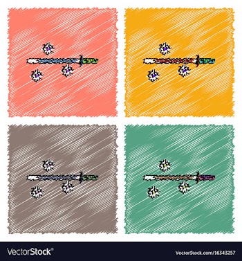 Collection of flat shading style icons sword and vector image