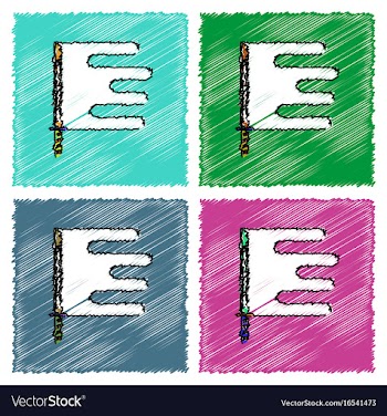 Collection of flat shading style icons sword and vector image